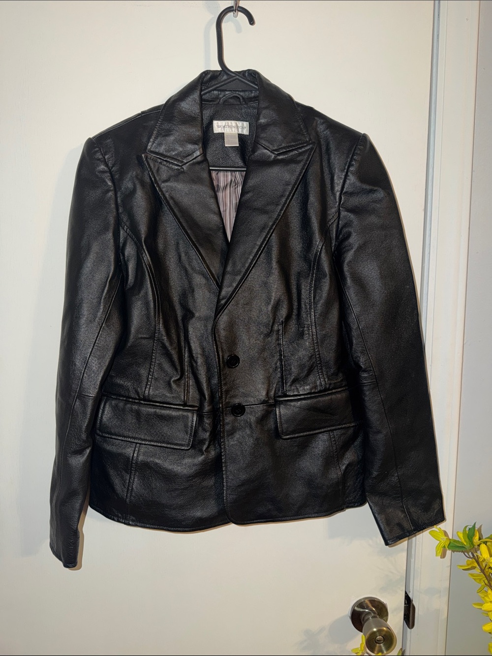 Worthington Black Leather Blazer